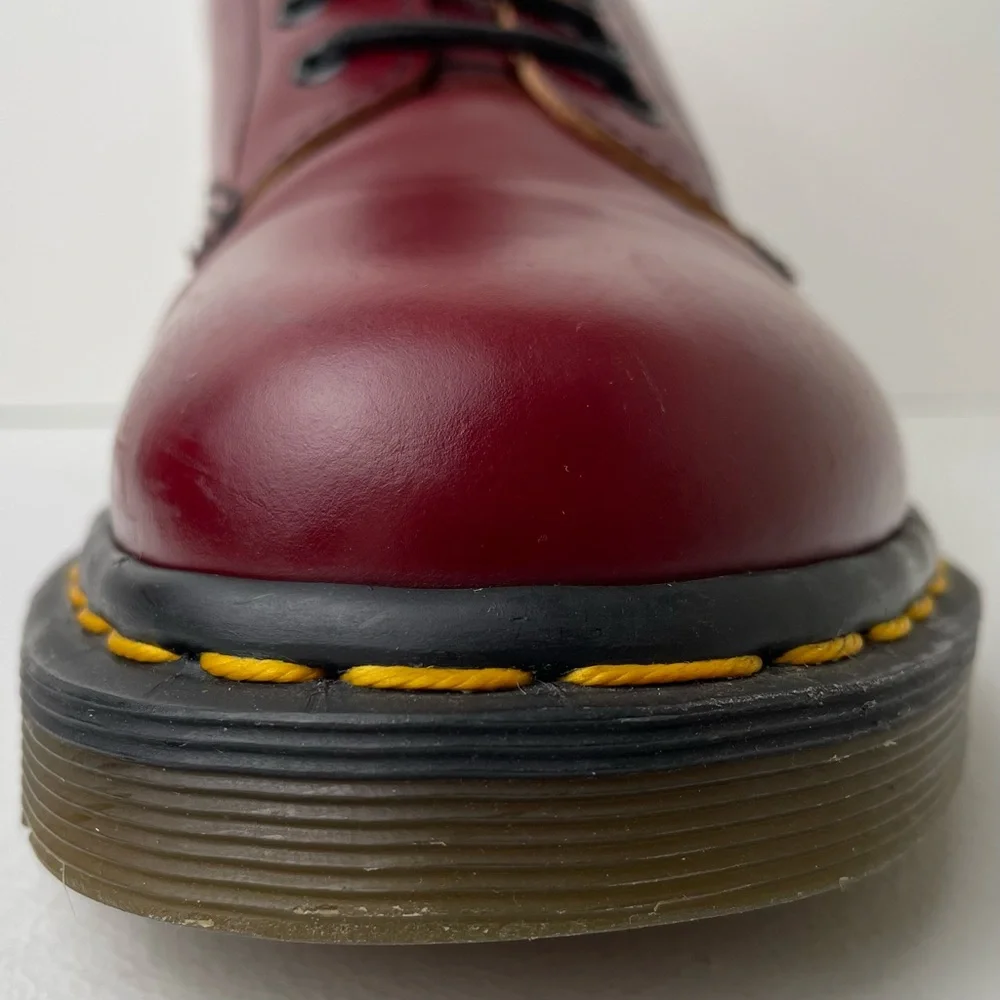 Vintage Dr. Martens 1460 Red Smooth Leather Boots UK 8 - Picture 10 of 16